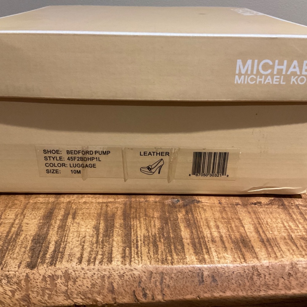 MICHAEL Michael Kors Tan LeatherBedford Platform Heels size 10 - Picture 11 of 12